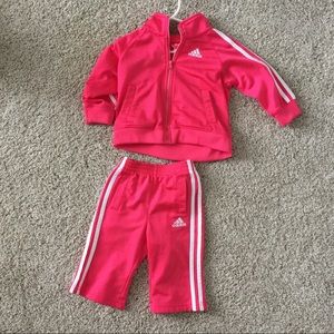 Pink adidas infant outfit
